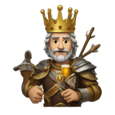 King with a beer and a crossbow sticker