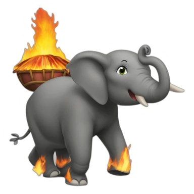 Jeanne d’arc on Fire with elephant sticker