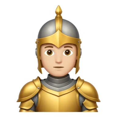 a knight in gold armor sticker