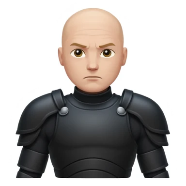 bald armed guards black armour sticker