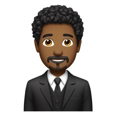 brown skin man with goatee and short black curly hair wearing a suit sticker