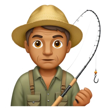 ugly man fishing sticker