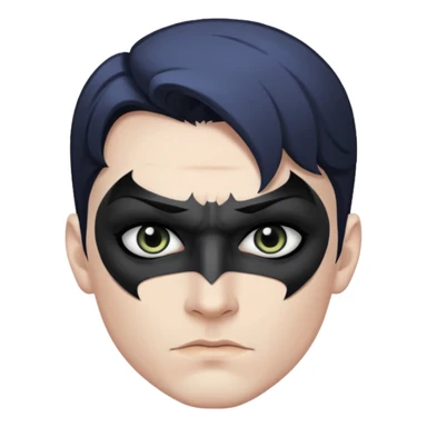 a man with dramatic, Batman-inspired eye makeup sticker