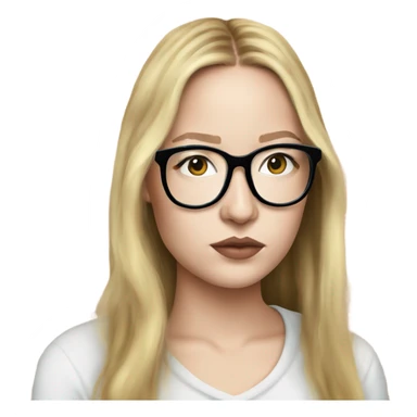 Anna Delvey emoji blonde glasses  sticker