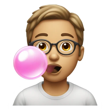 Person blowing bubblegum sticker