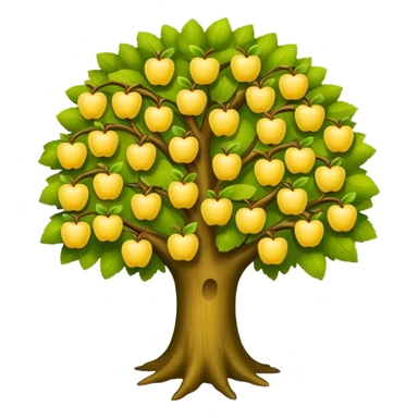 big tree with tiny yellow apples sticker
