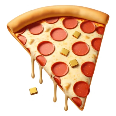 Pizza with gold bars sticker