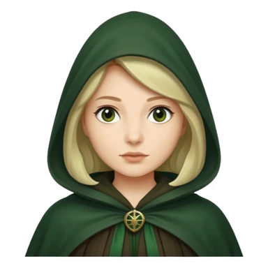 woman waring dark green cloak like in the traitors tv show sticker