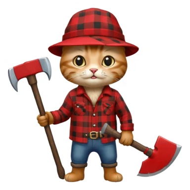Cat lumberjack sticker