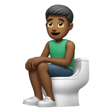 Guy sitting on a toilet sticker
