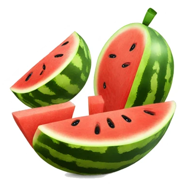 a watermelon wit a lemon and mandarine juice sticker