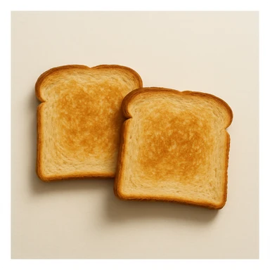 two slices of bread, realistic, lightly toasted sticker