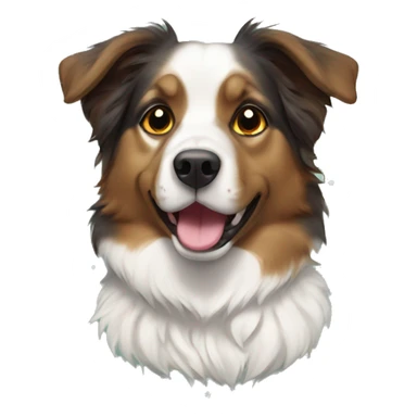 Mini American shepherd in Christmas sweater sticker