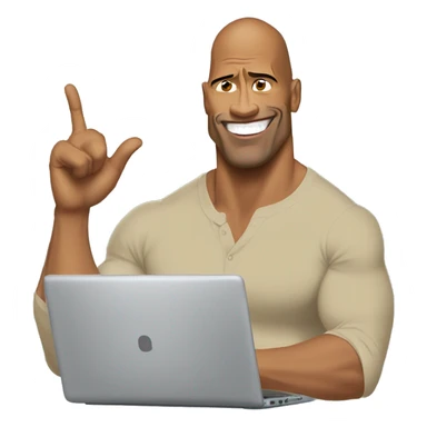 I would like a sticker featuring Dwayne Johnson in a humorous meme style. sticker