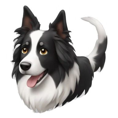 Human with Border collie ears and tail sticker
