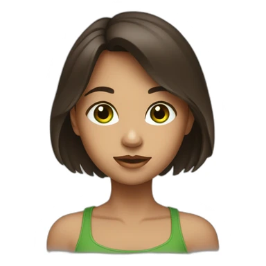 Fille brune au yeux vert sticker