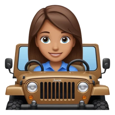 girl in a jeep, blue eyes and brown hair sticker