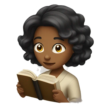 Tan women with black wavy hair reading the Bible  sticker