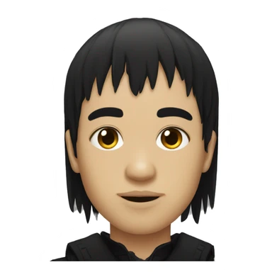 Byzantine Mexican Goth boy with black hair and bangs  sticker