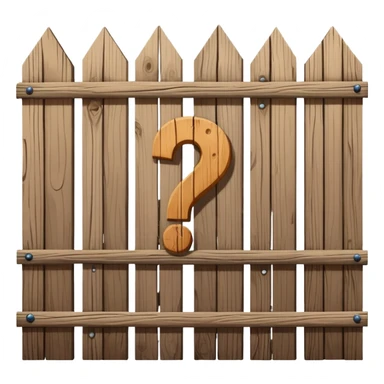 A wooden fence with a question mark above it, representing Chesterton's Fence principle sticker