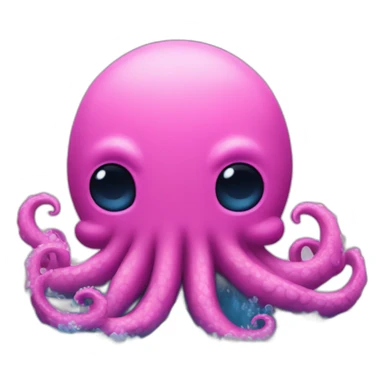 a blue kraken that rocks  to another pink kraken sticker