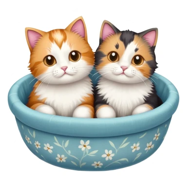 Emotional support kitties in a in a fabric bowl sticker