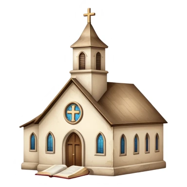 Beige and white church and bible  sticker