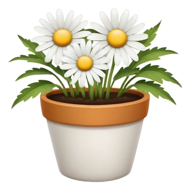 single flower daisy flower pot sticker