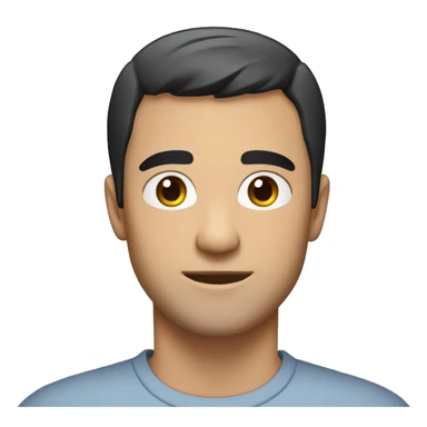 A 30 year old, caucasian man, with short black hair,   wearing a tshirt. sticker