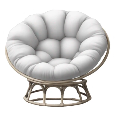 Papasan chair with white pillow sticker
