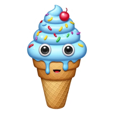 sprinkled ice cream with eyes sticker