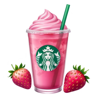Starbucks pink drink with strawberries sticker