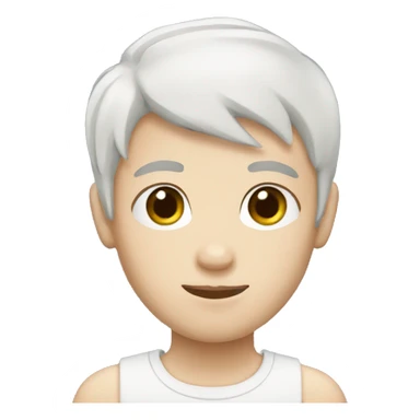 boy with short black hair and very white skin sticker