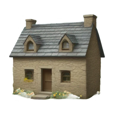 Stone cottage house sticker