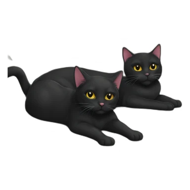 black cat and calcico cat chillinh sticker