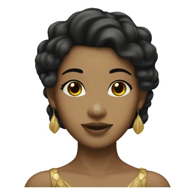 Ethereal gold mermaid with tan skin and black hair  sticker