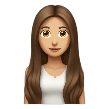 lebanese girl with long brown hair sticker