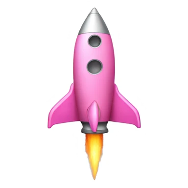 a pink colored rocket sticker