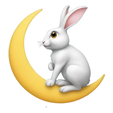  Rabbit sat on the moon sticker