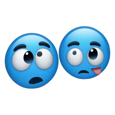 Blue emojis Startled sticker
