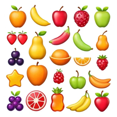 3D fruit snack sticker