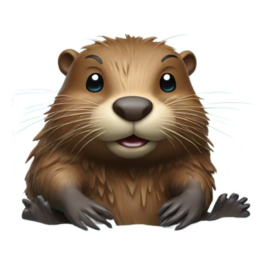beaver bathing  sticker