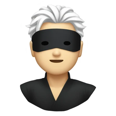 gojo satoru with white hair and black blindfold sticker