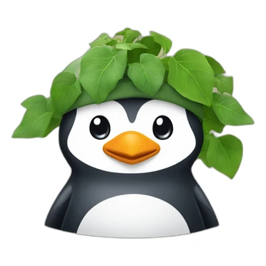 penguin head with ivy cap sticker