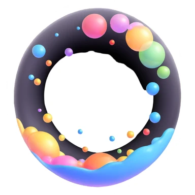 large soap bubble surrounded by tiny bubbles sticker