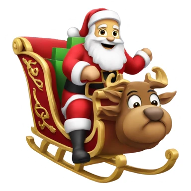 Santa in his sleigh  sticker