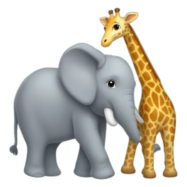Un éléphant qui se bat avec une giraffe sticker