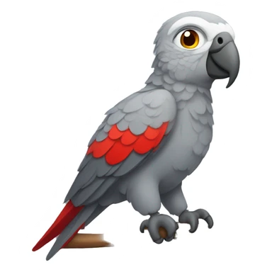 Gray parrot with red tail  sticker
