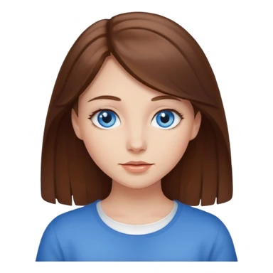 brown haired girl with blue eyes sticker