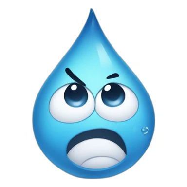 angry water droplet sticker